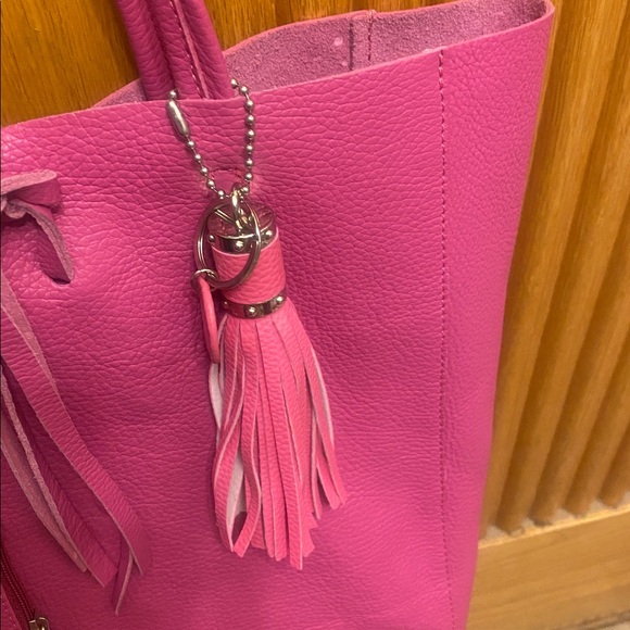 Vera Pelle Pink large soft leather Tote Made in Italy - Picture 9 of 11